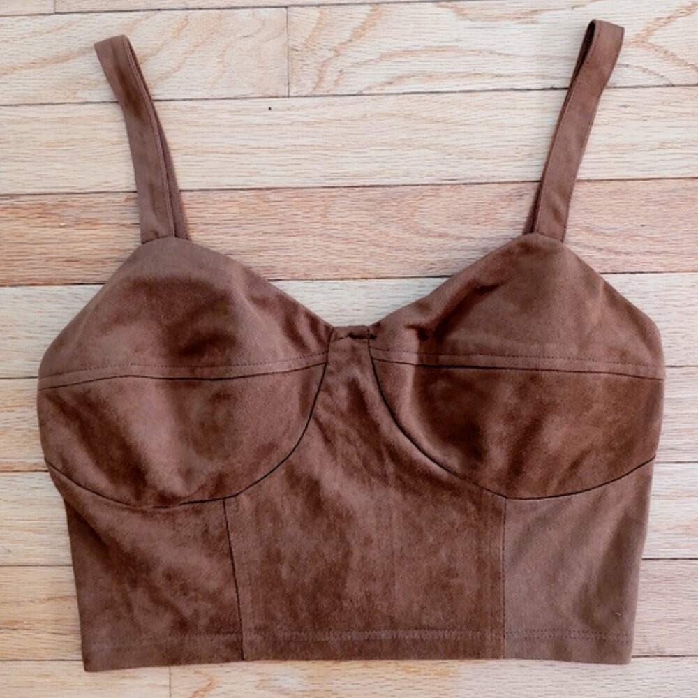 Elle Clo suede-style crop top S